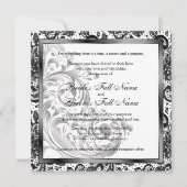 Elegante bruiloft uitnodiging - Zwart (Voorkant)