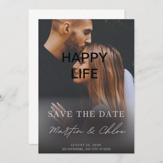 Elegante bruiloft uitnodigingen Kaart (Voorkant / Achterkant)