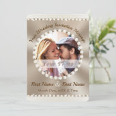 Elegante bruiloft uitnodigingen met foto, of verwi (Staand voorkant)