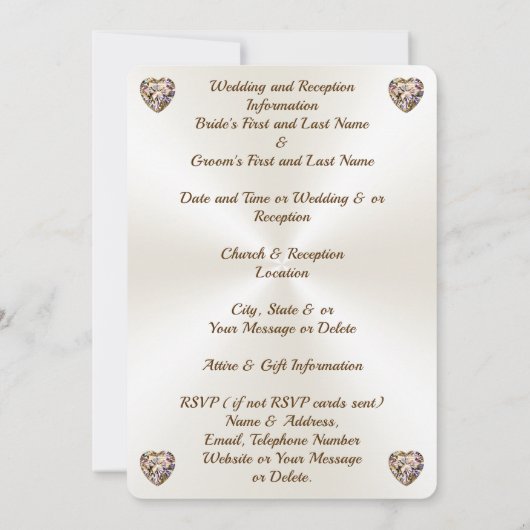 Elegante bruiloft uitnodigingen met foto, of verwi (Achterkant)