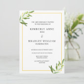 Elegante bruiloft uitnodigingskaart - olijfverlof kaart (Staand voorkant)