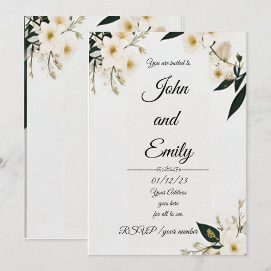 "Elegante bruiloft uitnodigingssuite" (Voorkant / Achterkant)