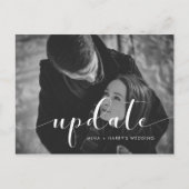 Elegante bruiloft update aankondiging foto briefkaart (Voorkant)