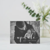 Elegante bruiloft update aankondiging foto briefkaart (Staand voorkant)