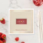 Elegante bruiloft viering receptie Beige & rood Servetten (Insitu)