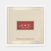 Elegante bruiloft viering receptie Beige & rood Servetten (Voorkant)