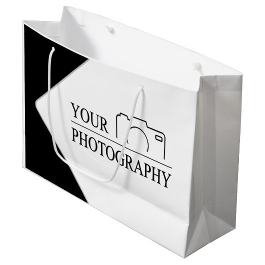 Elegante bruiloft Voeg gepersonaliseerde fotografi Groot Cadeauzakje (Voorkant Gekanteld)