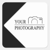 Elegante bruiloft Voeg gepersonaliseerde fotografi Vierkante Sticker (Voorkant)