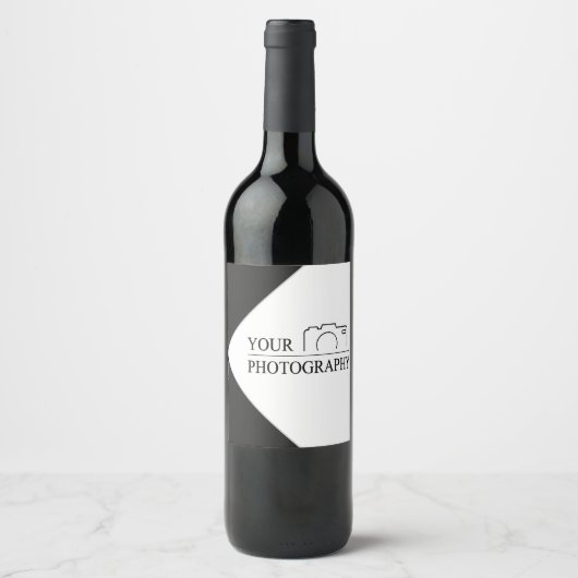 Elegante bruiloft Voeg gepersonaliseerde fotografi Wijn Etiket (Voorkant)