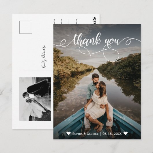 Elegante bruiloft Volledige foto Dank u Briefkaart (Voorkant / Achterkant)