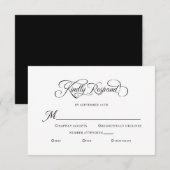 Elegante bruiloft vriendelijk reageren kalligrafie RSVP kaartje (Voorkant / Achterkant)