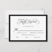 Elegante bruiloft vriendelijk reageren kalligrafie RSVP kaartje (Voorkant)