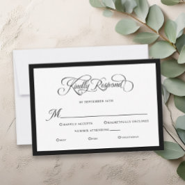 Elegante bruiloft vriendelijk reageren kalligrafie RSVP kaartje