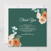 Elegante bruiloft Waterverf bloemfoto dank u Bedankkaart (Achterkant)