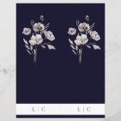 Elegante bruiloft waterverf dark navy dubbel menu (Achterkant)