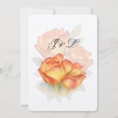 Elegante bruiloft Waterverf Rozen Pastelbloemblaad Bedankkaart (Achterkant)