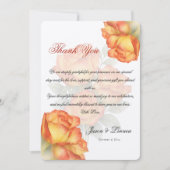 Elegante bruiloft Waterverf Rozen Pastelbloemblaad Bedankkaart (Voorkant)