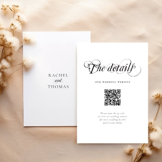 Elegante bruiloft website QR Code Details Informatiekaartje
