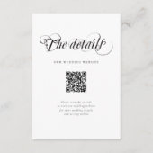 Elegante bruiloft website QR Code Details Informatiekaartje (Voorkant)