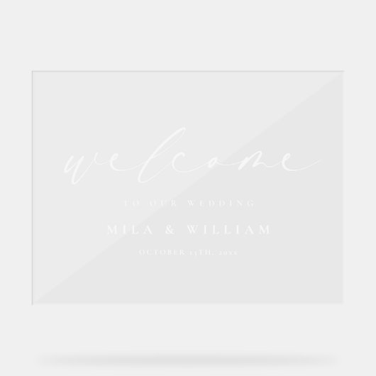 Elegante bruiloft welkom acryl teken acryl bord (Voorkant)