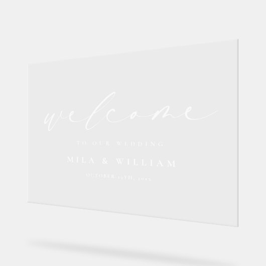 Elegante bruiloft welkom acryl teken acryl bord (Hoek)