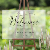 Elegante bruiloft welkom Frosted stijl acryl teken Acryl Bord