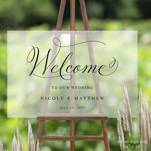 Elegante bruiloft welkom Frosted stijl acryl teken Acryl Bord