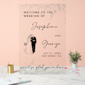 Elegante bruiloft welkom teken, acryl aangepaste t acryl bord (Huwelijk)