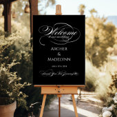 Elegante bruiloft welkom teken luxe kalligrafie poster