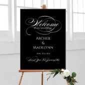 Elegante bruiloft welkom teken luxe kalligrafie poster