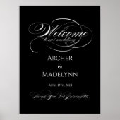 Elegante bruiloft welkom teken luxe kalligrafie poster (Voorkant)