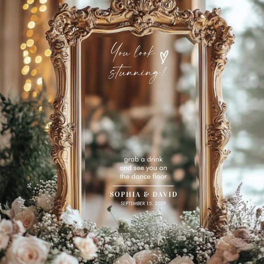 Elegante bruiloft welkom teken Selfie Mirror Decal