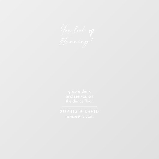 Elegante bruiloft welkom teken Selfie Mirror Decal (Vel)