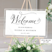 Elegante bruiloft welkom wit acryl teken bord