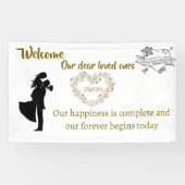 Elegante bruiloft welkomstbanner - "Onze Forever B Spandoek (Horizontaal)