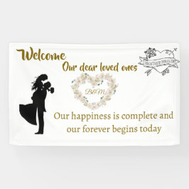 Elegante bruiloft welkomstbanner - "Onze Forever B Spandoek