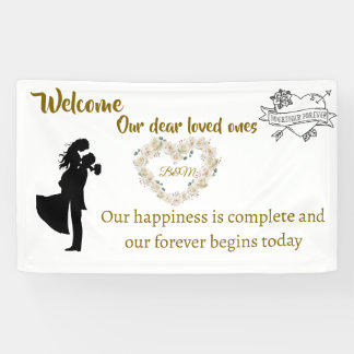 Elegante bruiloft welkomstbanner - "Onze Forever B Spandoek
