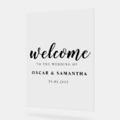 Elegante Bruiloft Welkomstbord Aangepaste Namen en Acryl Bord (Hoek)