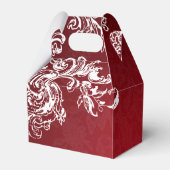 Elegante bruiloft  wervelingen 2 rood bedankdoosjes (Achterkant)