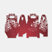 Elegante bruiloft  wervelingen 2 rood bedankdoosjes (Uitgevouwen)
