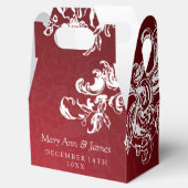 Elegante bruiloft  wervelingen 2 rood bedankdoosjes (Geopend)