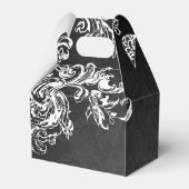 Elegante bruiloft  wervelingen 2 zwart bedankdoosjes (Achterkant)