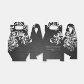 Elegante bruiloft  wervelingen 2 zwart bedankdoosjes (Uitgevouwen)