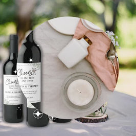 Elegante bruiloft wijn fles labels - Set van 6 Etiket