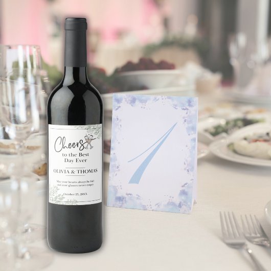 Elegante bruiloft wijn fles labels - Set van 6 Wijn Etiket