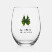 Elegante bruiloft wijnglazen met vlinder wijnglas zonder voet (Achterkant)