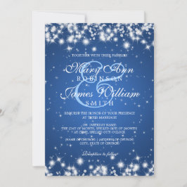 Elegante bruiloft Winter Sparkle Blue Kaart