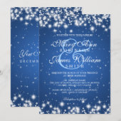Elegante bruiloft Winter Sparkle Blue Kaart (Voorkant / Achterkant)