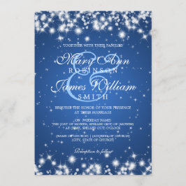 Elegante bruiloft Winter Sparkle Blue Kaart