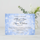 Elegante bruiloft Winter Wonderland Sparkle Blue Kaart (Staand voorkant)
